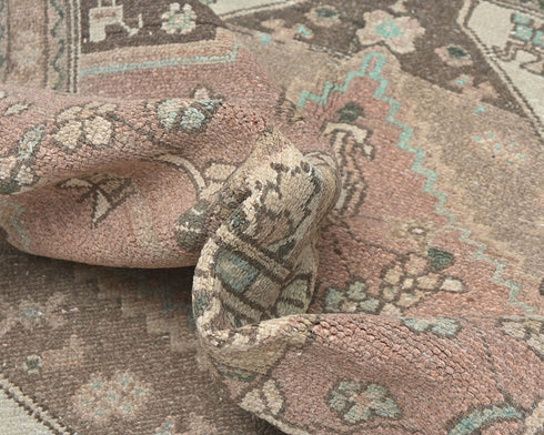 3x5 Vintage Brown Persian Style Hand Knotted Low Pile Wool Area Rug